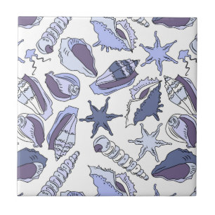 Azulejo De Cerâmica Seashells de Lavendar