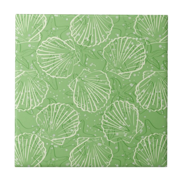Azulejo De Cerâmica Seashells do esboço (Frente)