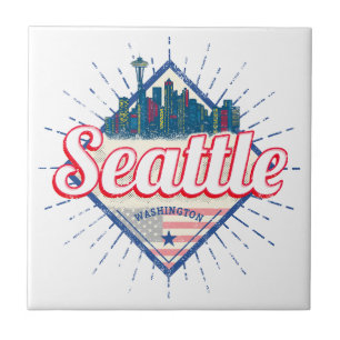 Azulejo De Cerâmica Seattle Washington EUA City Skyline EUA