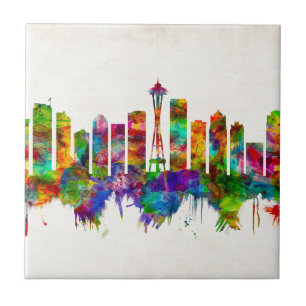 Azulejo De Cerâmica Seattle Washington Skyline