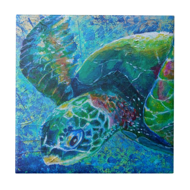 Azulejo De Cerâmica SeaTurtle (Frente)