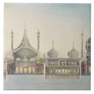 Azulejo De Cerâmica Seção longitudinal (L R) ao órgão, sala da música,