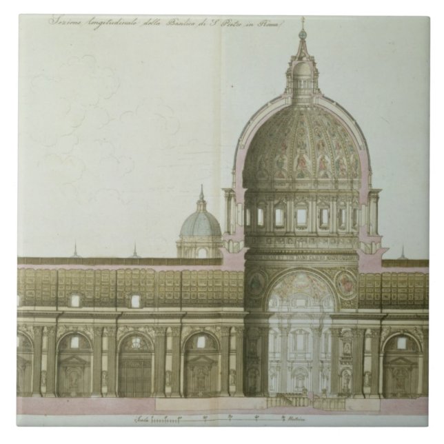 Azulejo De Cerâmica Secção transversal longitudinal de St Peter em (Frente)