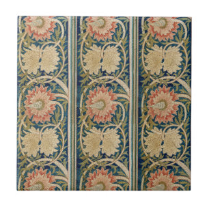 Azulejo De Cerâmica Seda Floral Bordada Antiga William Morris Pink