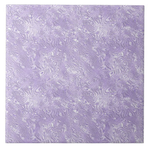 Azulejo De Cerâmica Seda Moire Padrão Pequeno em Lilás Lavanda
