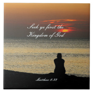 Azulejo De Cerâmica Seek First Kingdom of God, Matthew 6:33 Sunrise