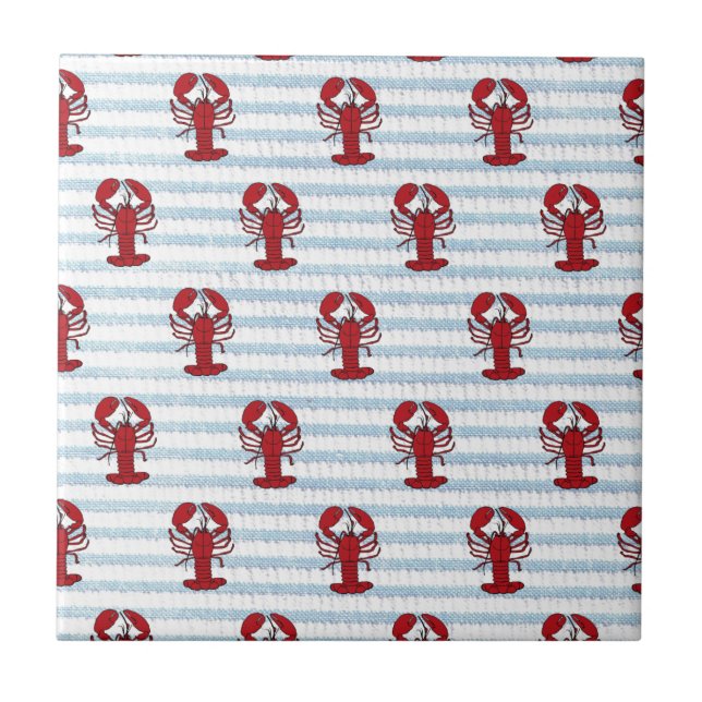 Azulejo De Cerâmica seersucker da lagosta (Frente)