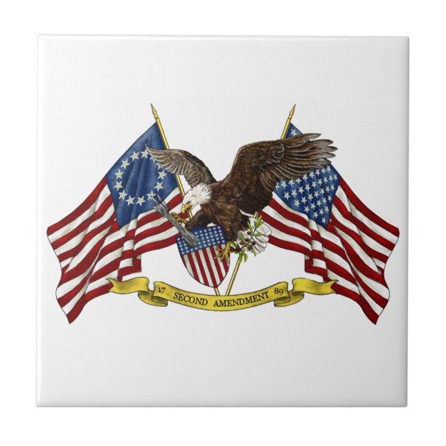 Azulejo De Cerâmica Segunda liberdade Eagle da alteração (Frente)