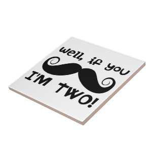 Azulejo De Cerâmica segundo aniversário Mustache