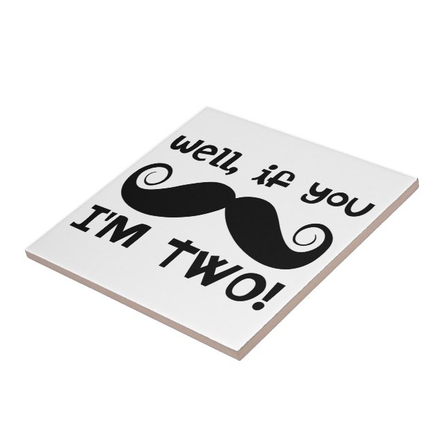 Azulejo De Cerâmica segundo aniversário Mustache (Lateral)
