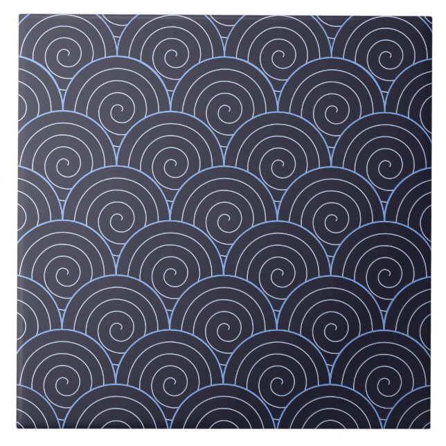Azulejo De Cerâmica Seigaiha Seamless Pattern Cerâmica (Frente)