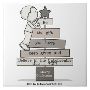 Azulejo De Cerâmica Seja a árvore de Natal do presente