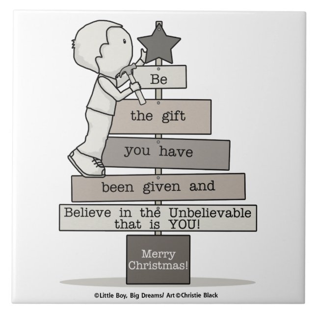 Azulejo De Cerâmica Seja a árvore de Natal do presente (Frente)