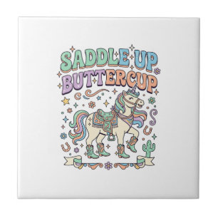 Azulejo De Cerâmica Sela de Unicórnio Montar Borboleta Kawaii Tipograf