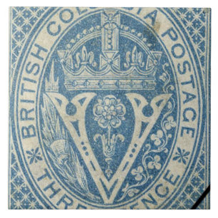 Azulejo De Cerâmica Selo do Columbia Britânica do vintage