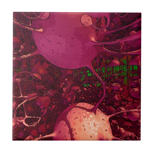 Azulejo De Cerâmica Selva do Fractal (Frente)