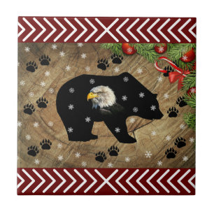 Azulejo De Cerâmica Selvagem da Águia Negra Natal
