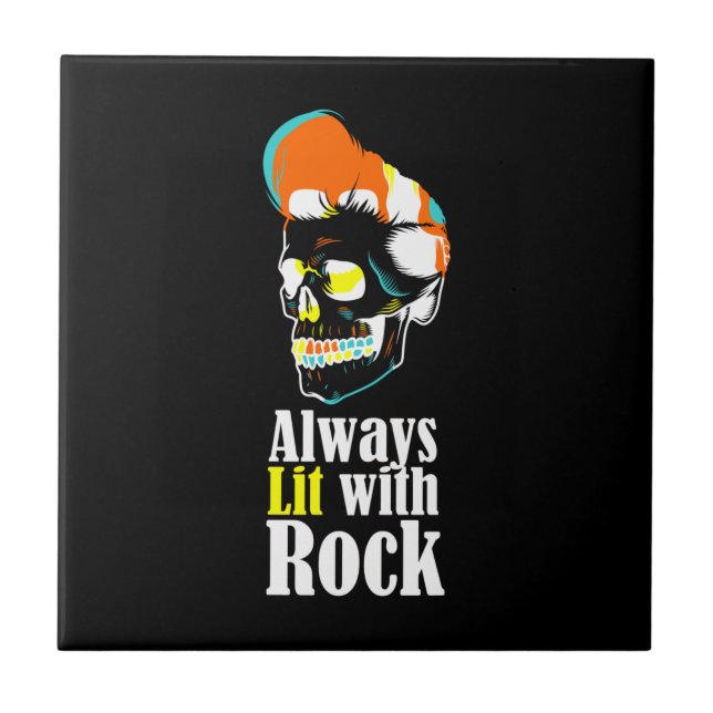 Azulejo De Cerâmica Sempre aceso com rock (Frente)