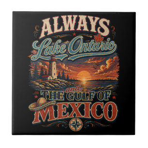 Azulejo De Cerâmica Sempre Lago Ontário e Golfo do México