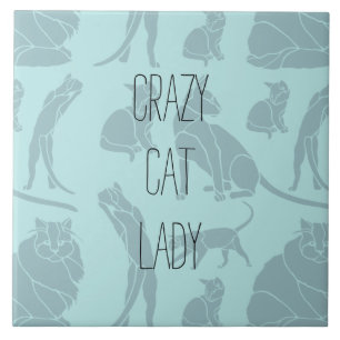 Azulejo De Cerâmica Senhora de Gato Louca