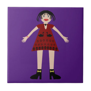 Azulejo De Cerâmica Senhora do Vampiro do Halloween Gótica