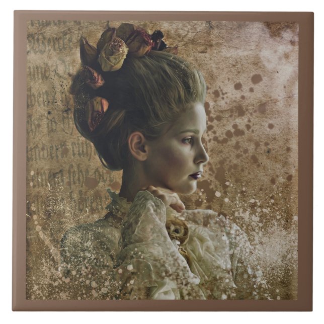 Azulejo De Cerâmica Senhora Fantasma Vitoriana em Espera (Frente)