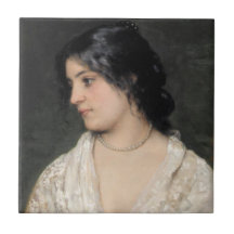 Senhora Nobre com Colar de Pérolas