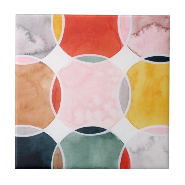 Azulejo De Cerâmica Sensical - Padrão do círculo (Frente)