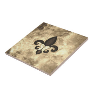 Azulejo De Cerâmica Sepia Butterfleur Borboleta-bronzeada no Fleur d