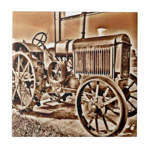 Azulejo De Cerâmica Sepia Clássica de Equipamento de Fazenda de Trato