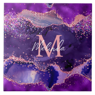 Azulejo De Cerâmica Sequências Lípticas Roxas Escuras e Rosa Agitam