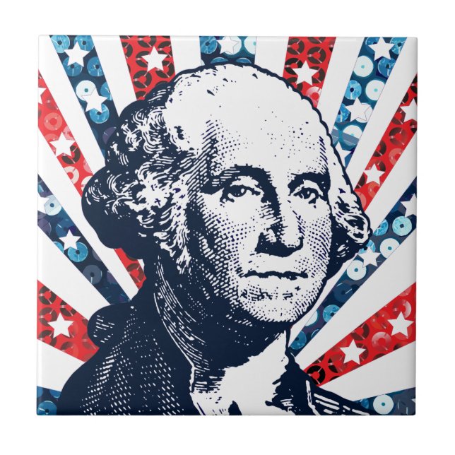 Azulejo De Cerâmica sequin george washington (Frente)