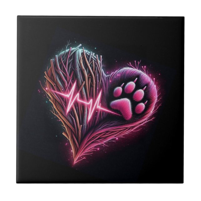 Azulejo De Cerâmica Ser Apaixonado por seu Pet (Frente)