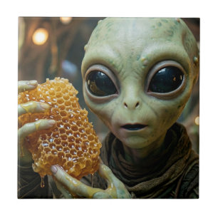 Azulejo De Cerâmica Ser Extraterrestre Alien com Mel