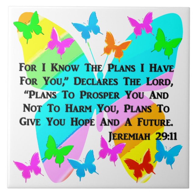 AZULEJO DE CERÂMICA  SER INSPIRADO JEREMIAH 29:11 (Frente)