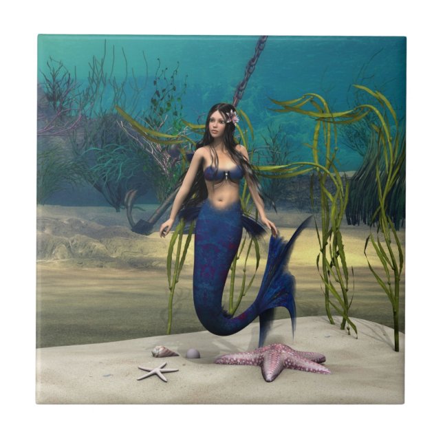 Azulejo De Cerâmica Sereia (Frente)