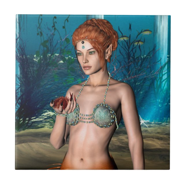 Azulejo De Cerâmica Sereia (Frente)