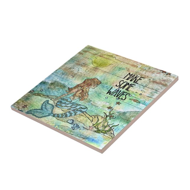 Azulejo de Cerâmica Sereia Bonita Faça Algumas Ond (Lateral)