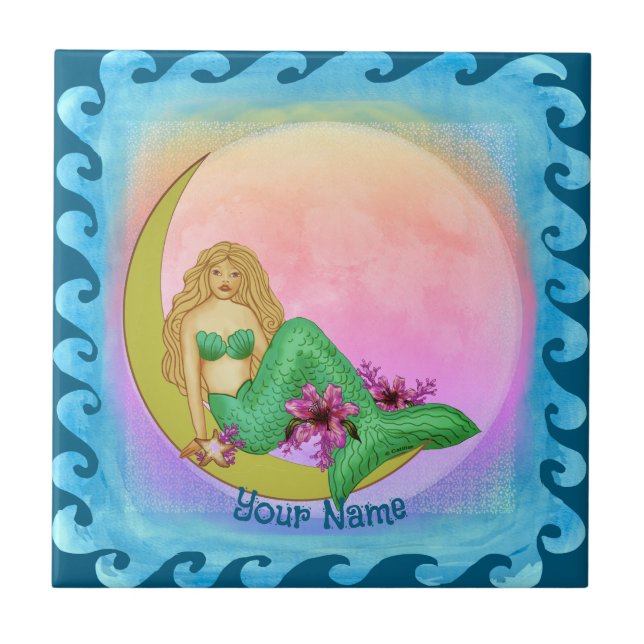 Azulejo De Cerâmica Sereia Lily Moon  (Frente)