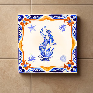 Azulejo De Cerâmica Sereia mediterrânica