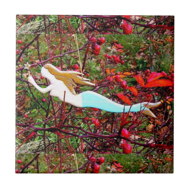 Azulejo De Cerâmica sereia ouro (Frente)