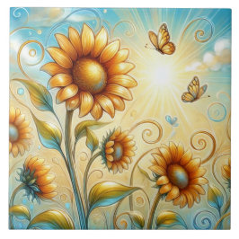 Azulejo De Cerâmica Serenata de raios solares