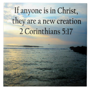 AZULEJO DE CERÂMICA  SERENE 3 CORINTHIANOS 5:17 FOTO DA CENA