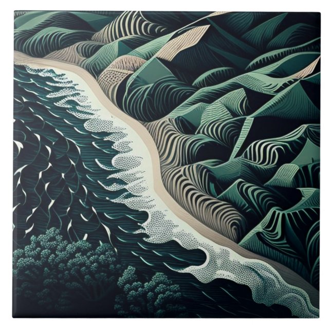 Azulejo De Cerâmica Serene Shores (Frente)