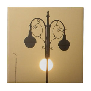 Azulejo De Cerâmica Serene Victorian Street Lamp Sunset Sky