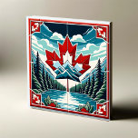 Azulejo De Cerâmica Serene Wilderness: Captivando a paisagem canadense<br><div class="desc">Apresentando a serena Wilderness, nosso último azulejo de cerâmica quadrada que encapsula a beleza impressionante do exterior canadense. Esta peça traz a essência do Canadá para sua casa, com uma impressionante design simétrica que mostra as montanhas majestosas, florestas cada vez verdes, cursos de água serenos, e a icônica folha vermelha...</div>