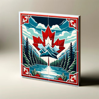 Azulejo De Cerâmica Serene Wilderness: Captivando a paisagem canadense