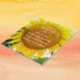 Azulejo De Cerâmica Serenidade Inspiradora Oração Amarelo