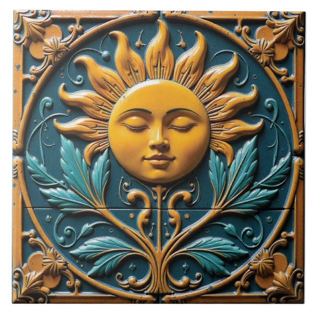 Azulejo De Cerâmica Serenidade solar (Frente)