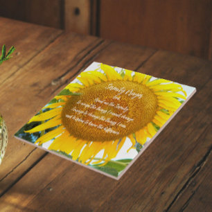 Azulejo De Cerâmica Serenity Prayer Amarelo Sunflower